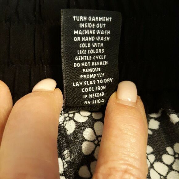 New Directions Womens Palazzo Pants Size S Polyester Floral Print Blk/White - Picture 10 of 10